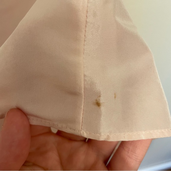 Lafayette 148 New York Silk Pink Sleeveless Blouse Ruffle Collar Bow Button Up - Picture 11 of 11